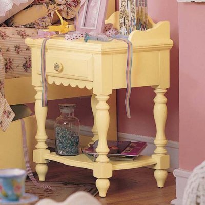 Single Drawer Nightstand - Yellow Stand & Knob By Lea - Yellow (418-411y) Picture