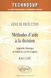 Méthodes d aide à la décision : Génie de production