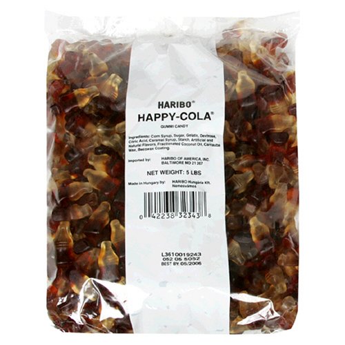 Haribo Gummi Candy, Happy-Cola, 5-Pound Bag