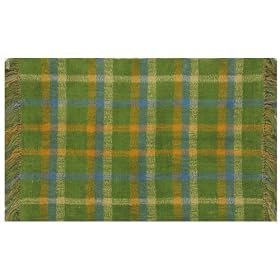 100% Cotton Terry Rug Lime Yellow Plaid 2 X 3 by Traders and Company