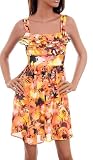 Sexy Orange and Yellow Romantic Ruffle Party Sundress S M L