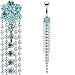 Bauchnabel-Piercing Schmuck Blumenranke Farbe Aqua