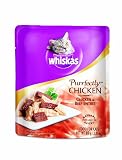 Whiskas Purrfectly Chicken & Beef in Natural Juices Food for Cats, 3-Ounce Pouches (Pack of 24)