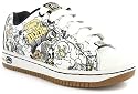 Red By Marc Ecko "Cartoon" Boys Leather Lace Up Retro Tennis Shoes - White/Black/Gold