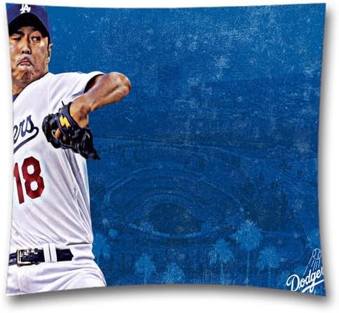 Decortative Piilow Cover-Los Angeles Dodgers Hiroki Kuroda Designed Pillowcase-18x18 inches Cotton Linen Pillow Sham-Pillow Covers for Los Angeles Dodgers Fans