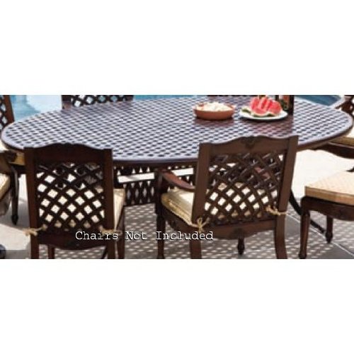 Alfresco Home Weave 100 Inch Oval Dining Table & Base - Mahogany