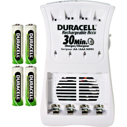 Duracell CEF90NC 30 Minute Charger with 4 AA NiMH Rechargeable Batteries