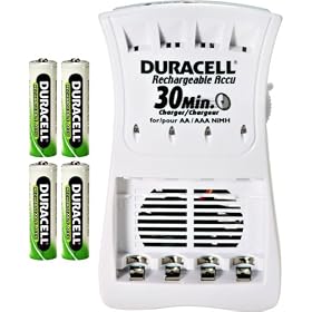 Duracell CEF90NC 30 Minute Charger with 4 AA NiMH Rechargeable Batteries by 