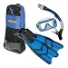 U.S. Divers Cortez LX/Total Dry Hydrosplit and Travelite Mask, Fins and Snorkel Set (Small/Medium, 5-8.5)