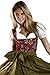 Dirndl Womens 3-Piece Dirndl with Floral Embroidery 42 Red Floral