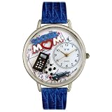 Whimsical Watches Unisex Soccer Mom Royal Blue Leather Watch #U1010012