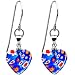 Handcrafted Blue Millefiori Heart Earrings