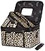 World Traveler 2-Piece Leopard Print Cosmetic Train Case Set, Leopard with Black Trim