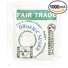 Wholesome Sweeteners Fair Trade Organic Sugar, Individual Packets (Pack of 1000)