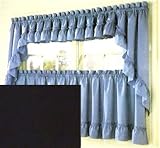 Solid Kitchen Curtain - Black - Swag Top