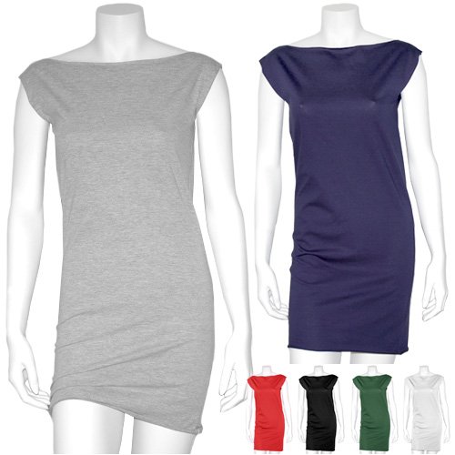 American Apparel Women's Fine Jersey Raw Edge Sleeveless T-Shirt Dress