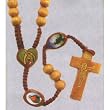 Rosary - 7mm Round Wooden Beads - Latin Cross - 20in.