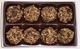 Scott's Cakes Pecan Dark Chocolate Truffles 1/2 Pound White Gourmet Box