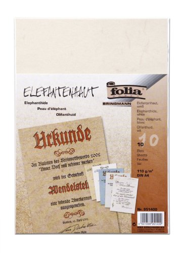 Folia 951400 - Elefantenhaut, 110 g/m&sup2;, DIN A4, 10 Blatt, wei&szlig; Preisvergleich