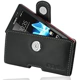 PDair P01 Black Leather Case for Sony Xperia Sola