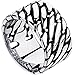 BOHG Jewelry Mens Wide 12mm Link Chain Stainless Steel Ring Vintage Biker Wedding Band Silver Black