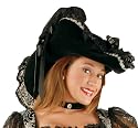 Women's Black Silver Lacey Pirate Costume Hat