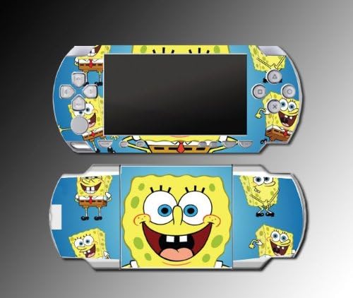 Spongebob Squarepants Cartoon Sponge Bob Sandy Patrick Squidward Cartoon Movie Bikini Bottom Video Game Vinyl Decal Skin Protector Cover Kit for Sony PSP 1000 Playstation Portable Console System