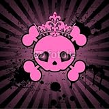 Wallmonkeys Peel and Stick Wall Decals - Cute Skull with Crown - Removable Graphic