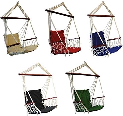 2 x Deluxe Swinging Hammock Chair Cushion Seating Indoor Outdoor Camping Porch Backyard Trees