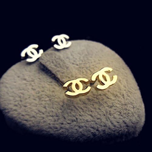 Globalmate Simple Monochrome Letter Silver Earrings Sets