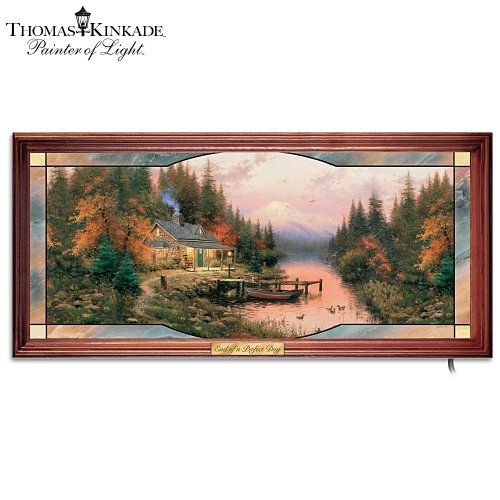 Thomas Kinkade End of a Perfect Day Stained Glass Wall Art