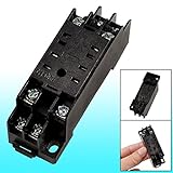 uxcell パワーリレーソケット 　ブラックシルバートン　DINレール取付け良い代替品　DYF08A 8ピン