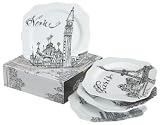 Rosanna Bon Voyage Gift-boxed Dessert Plates, Set of 4