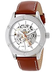 Breda Unisex 5200B Analog Display Mechanical Hand Wind Brown Watch