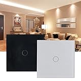 高品質の 2016新しい シングル の firewire タッチ スイッチ用led ライト電球クリスタル ガラス ブラック ホワイト 2色タッチ パネル壁スイッチ-白い, 中国