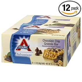 Atkins Advantage Bars, Chocolate Chip Granola, 1.7-Ounce Bars (Pack of 12)