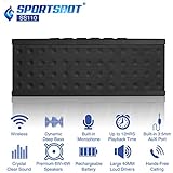 SportsBot&reg; SS110 Portable Bluetooth Wireless Speaker for 12Hrs Music Streaming & Hands-Free Calling w/ 40mm Driver Speakerphone, Built-in Mic, 3.5mm Universal Audio Port, Lithium Rechargeable Battery