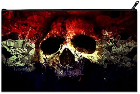 Female Medium Size Cosmetic Makeup Bag Coin Purse Pouch Cash Bags With Day of the Dead Sugur Skull Art Pattern Print