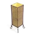 Handmade Natural Bamboo Lattice Table / Desk Lamp With Sunny Yellow Silk Liner