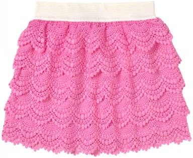 Ruum Big Girls' 5-14 Tiered Crochet Skirt Muted Pink M 10