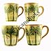 4 Piece Ceramic Palm Tree Coffee Mug set