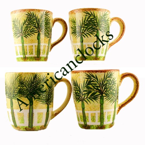 Childrens Toyshop  Kitchen & Housewares : 4 Piece Ceramic Palm Tree Coffee Mug set