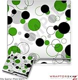 Sony PS3 Slim Skin - Lots of Dots Green on White