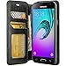 Galaxy J7 Case, Samsung Galaxy J7 Wallet Case, Slim Flip Folio [Kickstand Feature] Pu Leather Wallet Case with ID&Credit Card Slot for Galaxy J7, Black Leather