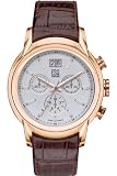 ESQ Swiss Men's Quest Brown Crocodile Grained Leather Strap Silver Dial Watch #07301232