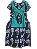 Gift for Womens Kaftan Kimono Sleeve Cotton Batik Blue Caftan Dress