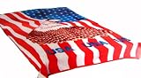 New Queen USA Flag Bald Eagle Korean Mink Blanket
