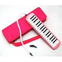 Melodica mit 32 Tasten in Pink mit stabiler pinker Tasche mit Anbla�schlauch und Mundst�ck