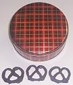 Scott's Cakes 1 lb. Dark Chocolate Covered Pretzel in a Plaid Tin