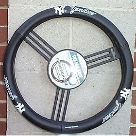 <b>The New York Yankees MLB Baseball Leather Steering Wheel Cover</b>